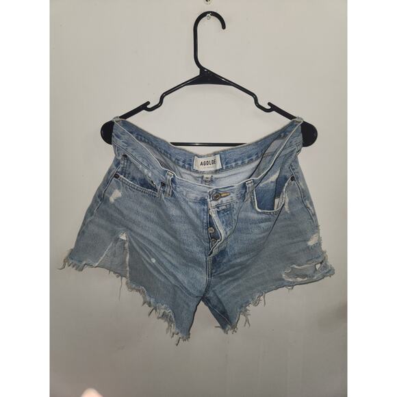 Agolde blue washed parker long shorts 30 - Picture 1 of 3